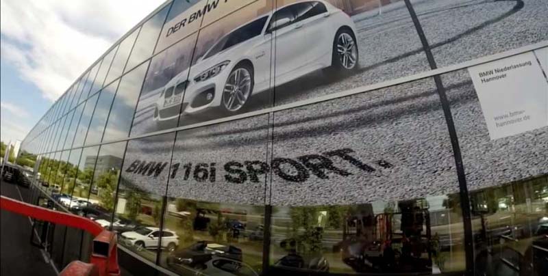 Werbetechnik Fensterbeklebung BMW am Expo Park Hannover
